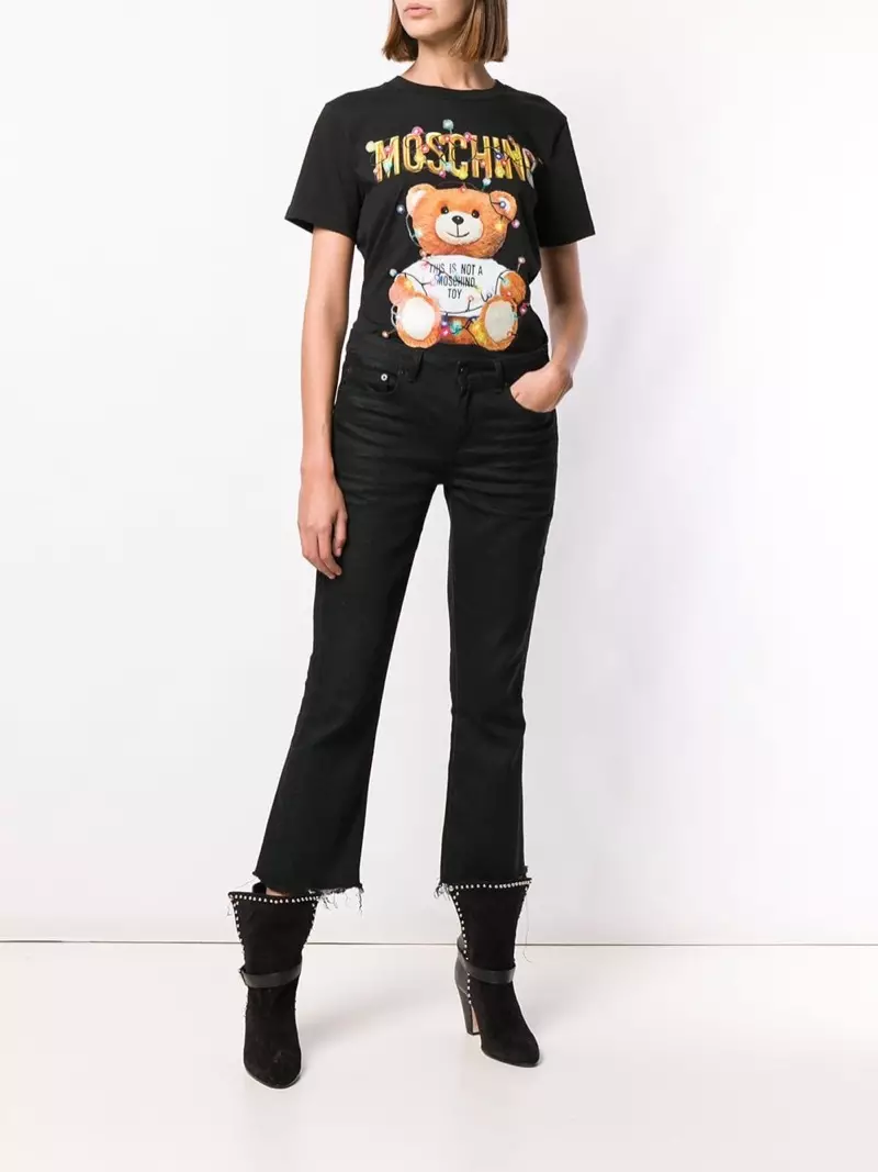 Moschino کھلونا پرنٹ ٹی شرٹ سیاہ $295 میں