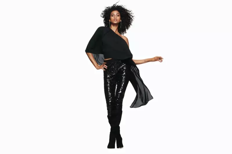 Imaan Hammam erschéngt an der Express Holiday 2019 Kampagne