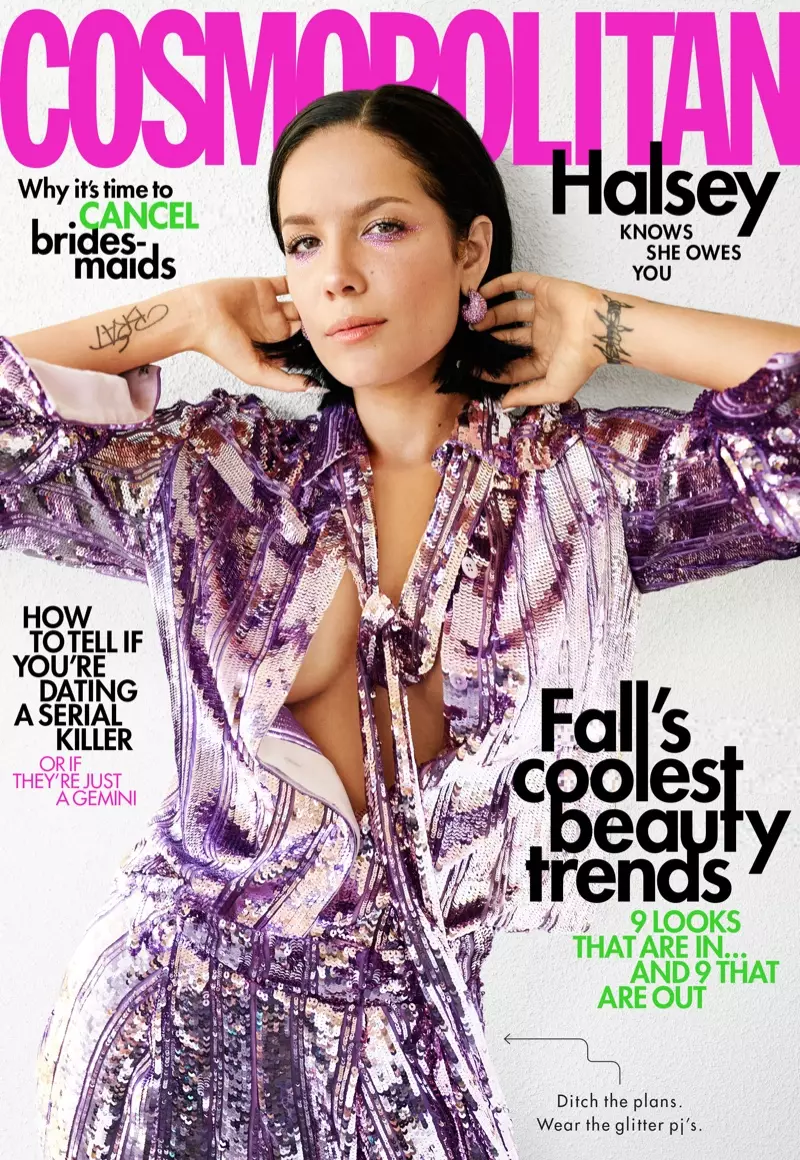 Halsey lori Cosmopolitan Oṣu Kẹwa Ọdun 2019 Ideri