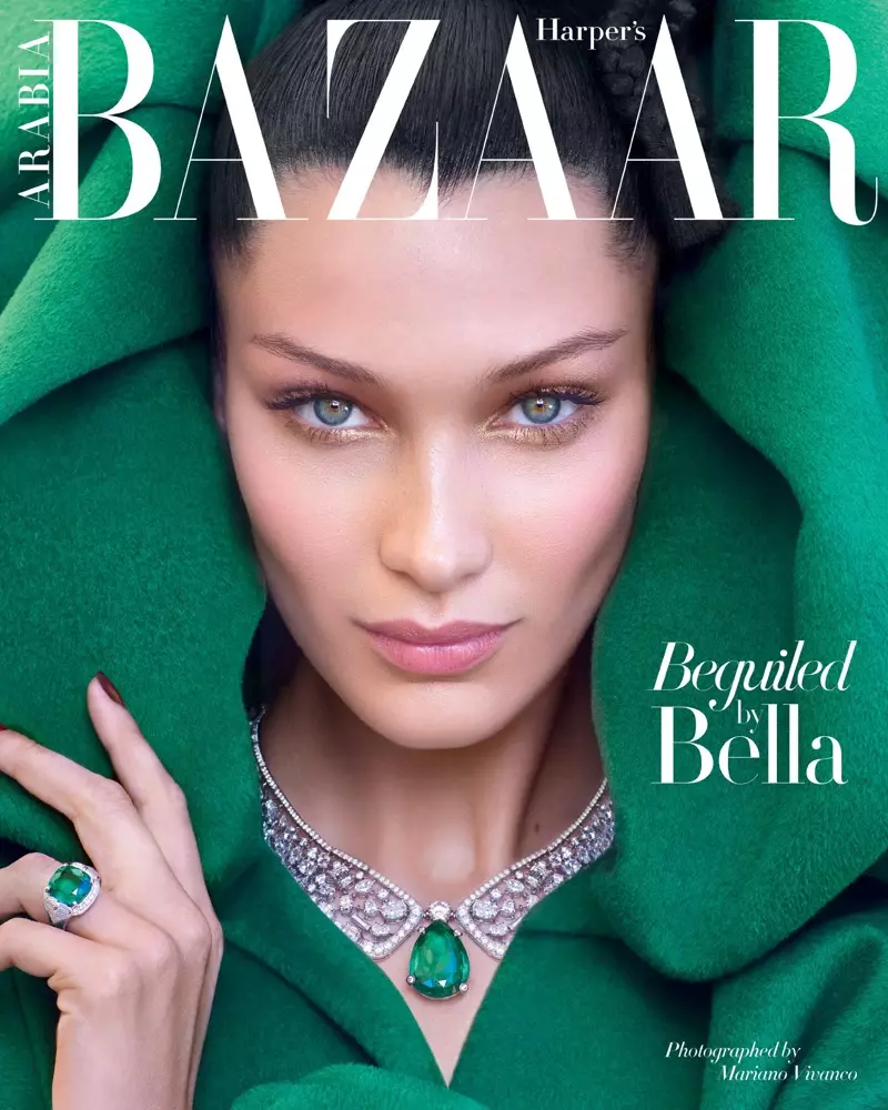 Bella Hadidek Harper's Bazaar Arabiarako oparotasun hutsa dario