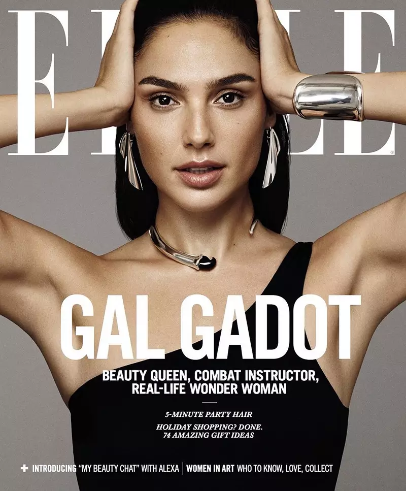 Gal Gadot ELLE US Dekabr 2017 üz qabığında