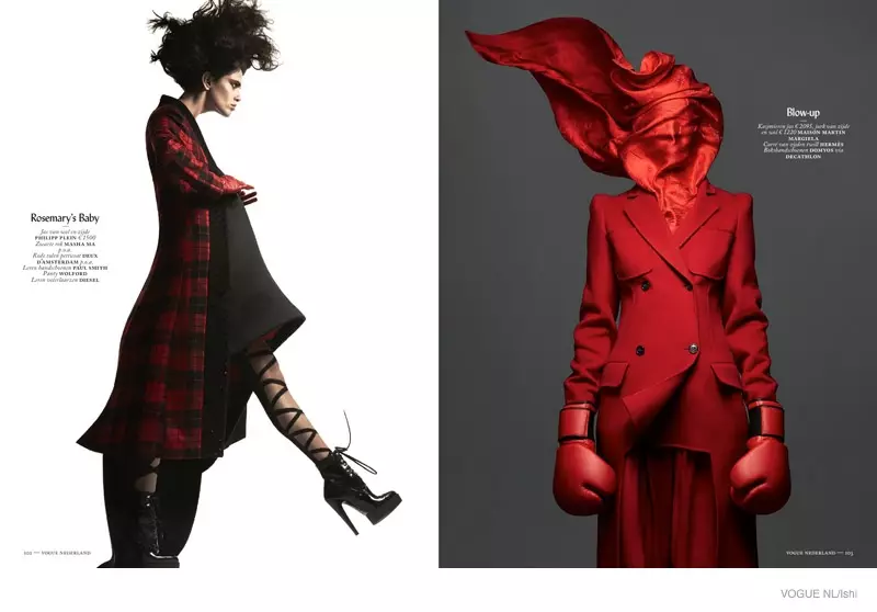 Amanda Wellsh indossa lo stile rosso per Vogue Paesi Bassi di Ishi