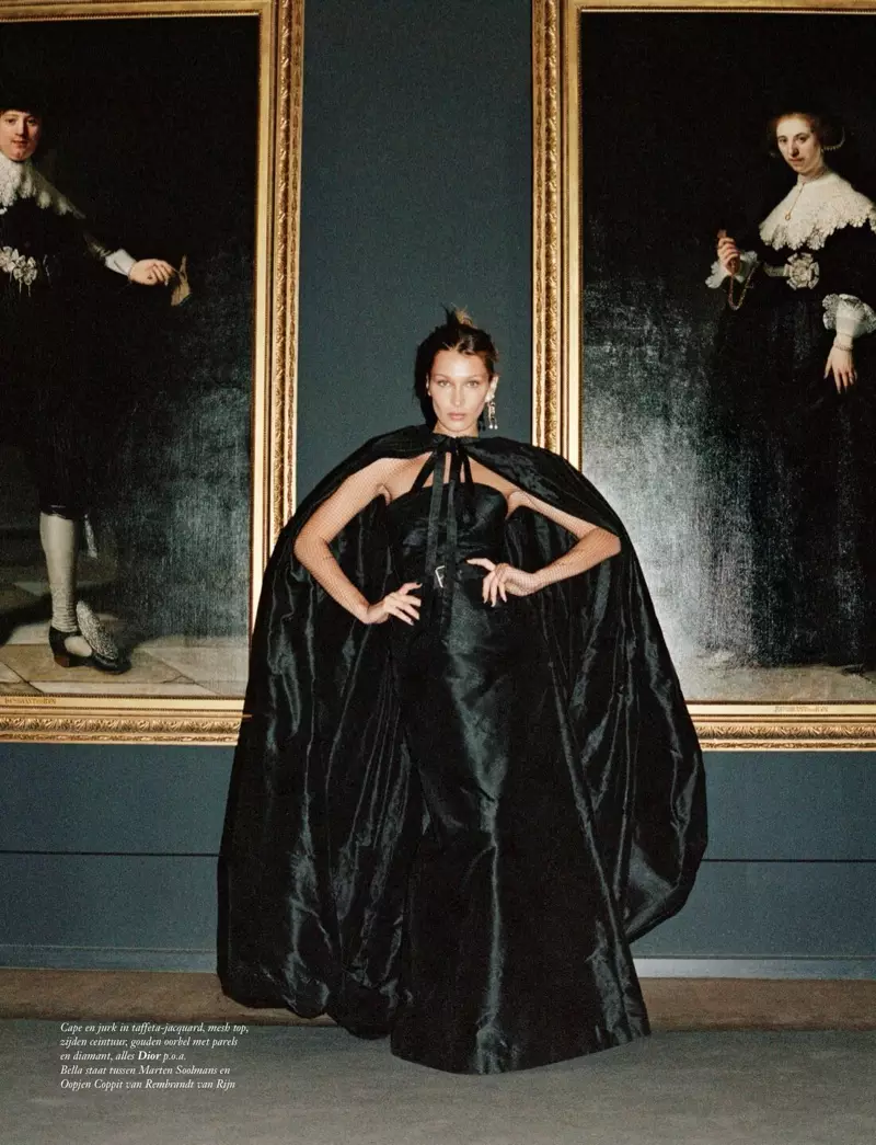 Bella Hadid o eme ka feshene ea Avant-Garde bakeng sa Vogue Netherlands