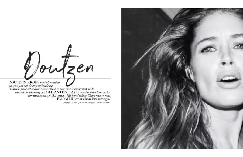 Doutzen Kroes-ek Vogue Netherlands-en estiloak jantzi ditu