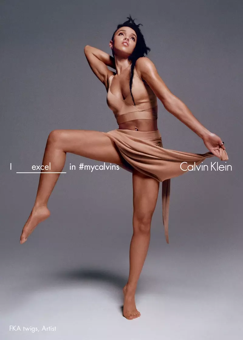 Nag-pose ang FKA Twigs sa kampanya ni Calvin Klein sa tagsibol 2016