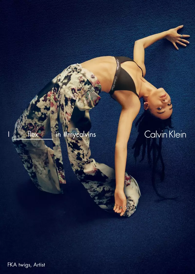 FKA Twigs poze nan kanpay prentan 2016 Calvin Klein