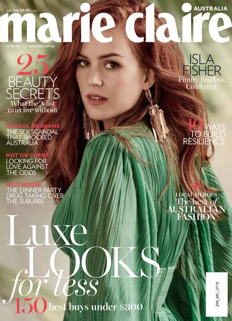 Isla Fisher op Marie Claire Austraalje Juli 2018 Cover