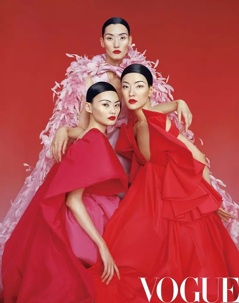 Du Juan, He Cong, Lina Zhang Adavala Zovala Zodabwitsa za Vogue China