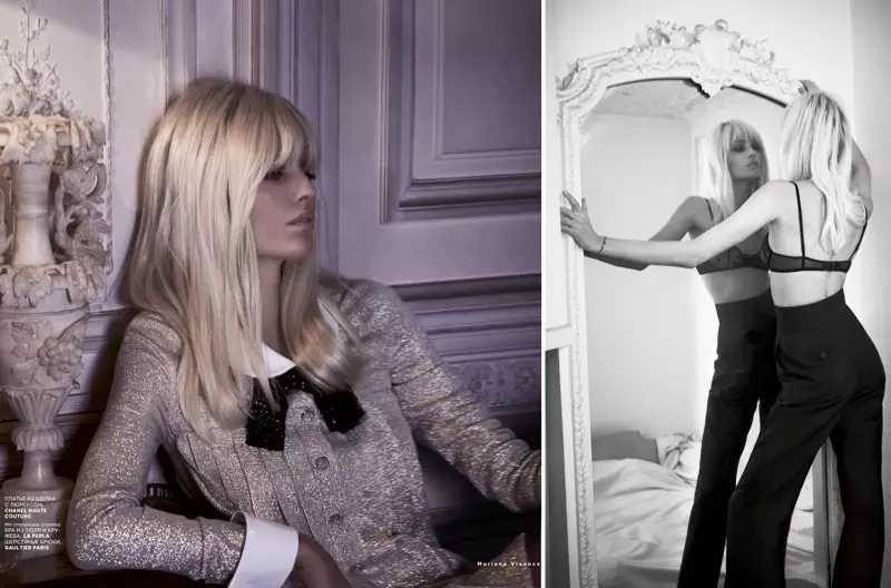 Le Caitheamh Tobac: Nadja Bender Channels 70s YSL do Mariano Vivanco i Vogue Rúis