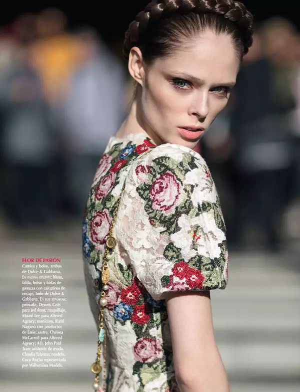 Coco Rocha kemur á götuna í Dolce & Gabbana fyrir Vogue Mexico desember 2012