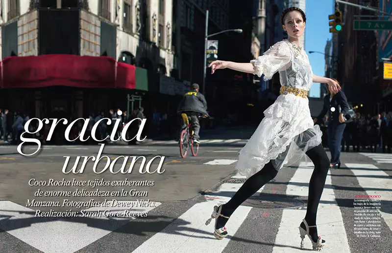 Coco Rocha sale a la calle en Dolce & Gabbana para Vogue México Diciembre 2012