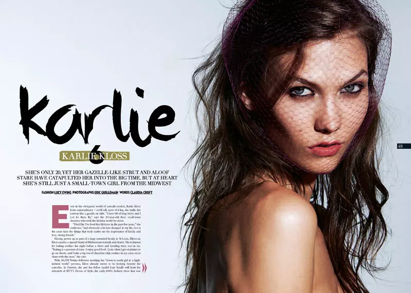 Karlie Kloss speel in The Sunday Times Style September 2012 deur Eric Guillemain