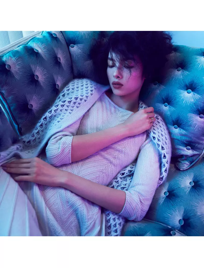 Fei Fei Sun Dons Knitwear Styles fyrir Vogue Kína september 2012 eftir Lachlan Bailey