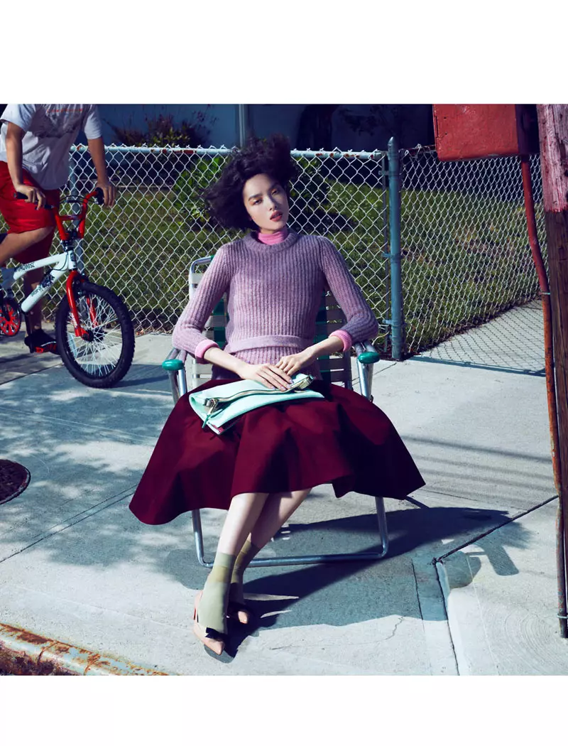 Fei Fei Sun Dons Knitwear Styles for Vogue China September 2012 by Lachlan Bailey