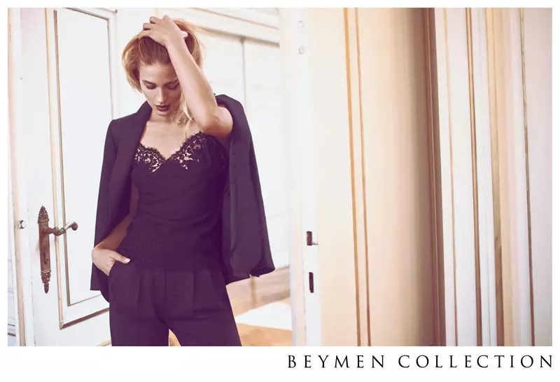 Michelle Buswell bekommt Glamour in den Anzeigen der Beymen Collection Herbst 2013 von Koray Birand