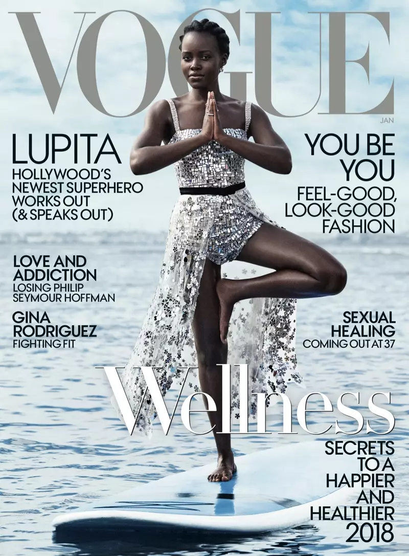 Lupita Nyong'o Vogue АКШда январь 2018 мукабасында