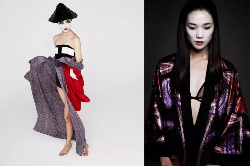 Tao Okamoto Gets Painted, Dramatic in ANew Magazine bởi Yelena Yemchuk