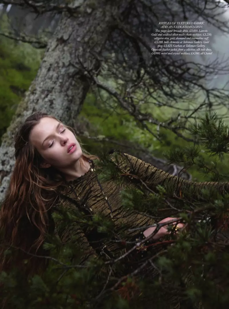 Josephine Skriver 2012ko abenduan Harper's Bazaar Erresuma Batuan sorgindu da Yelena Yemchuk-en eskutik