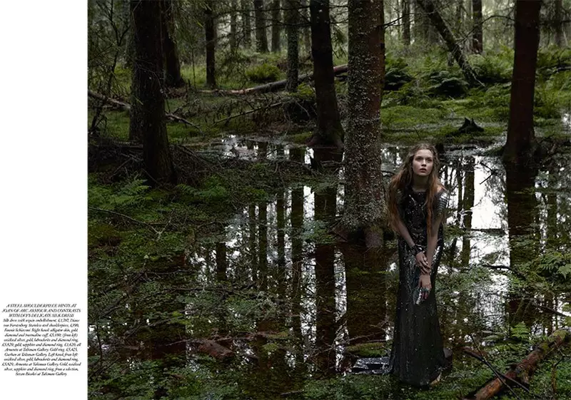 Josephine Skriver Gets Enchanted for Harper's Bazaar UK دسمبر 2012 by Yelena Yemchuk