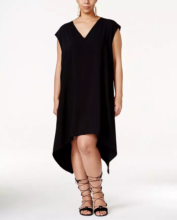 RACHEL Rachel Roy Plus Cabbirka Maro-gacmeedka Madaw ee Hem Dress