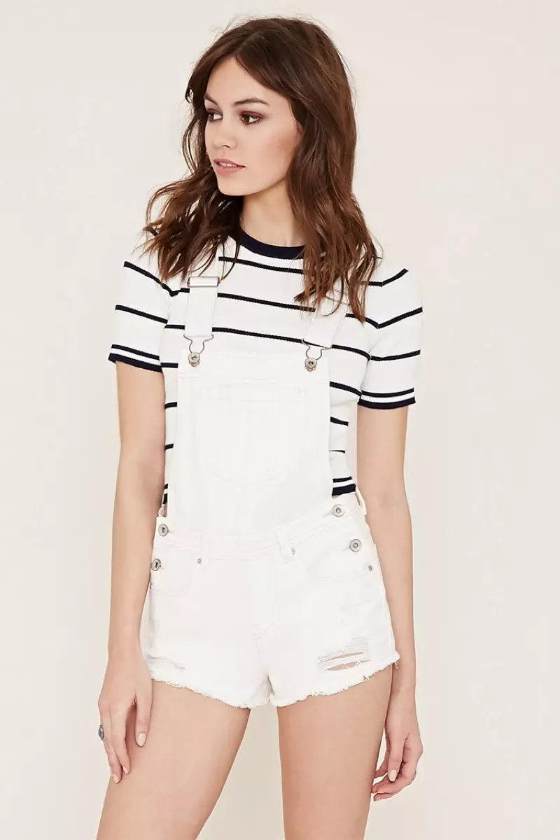 Forever 21 Distressed Denim Overalls