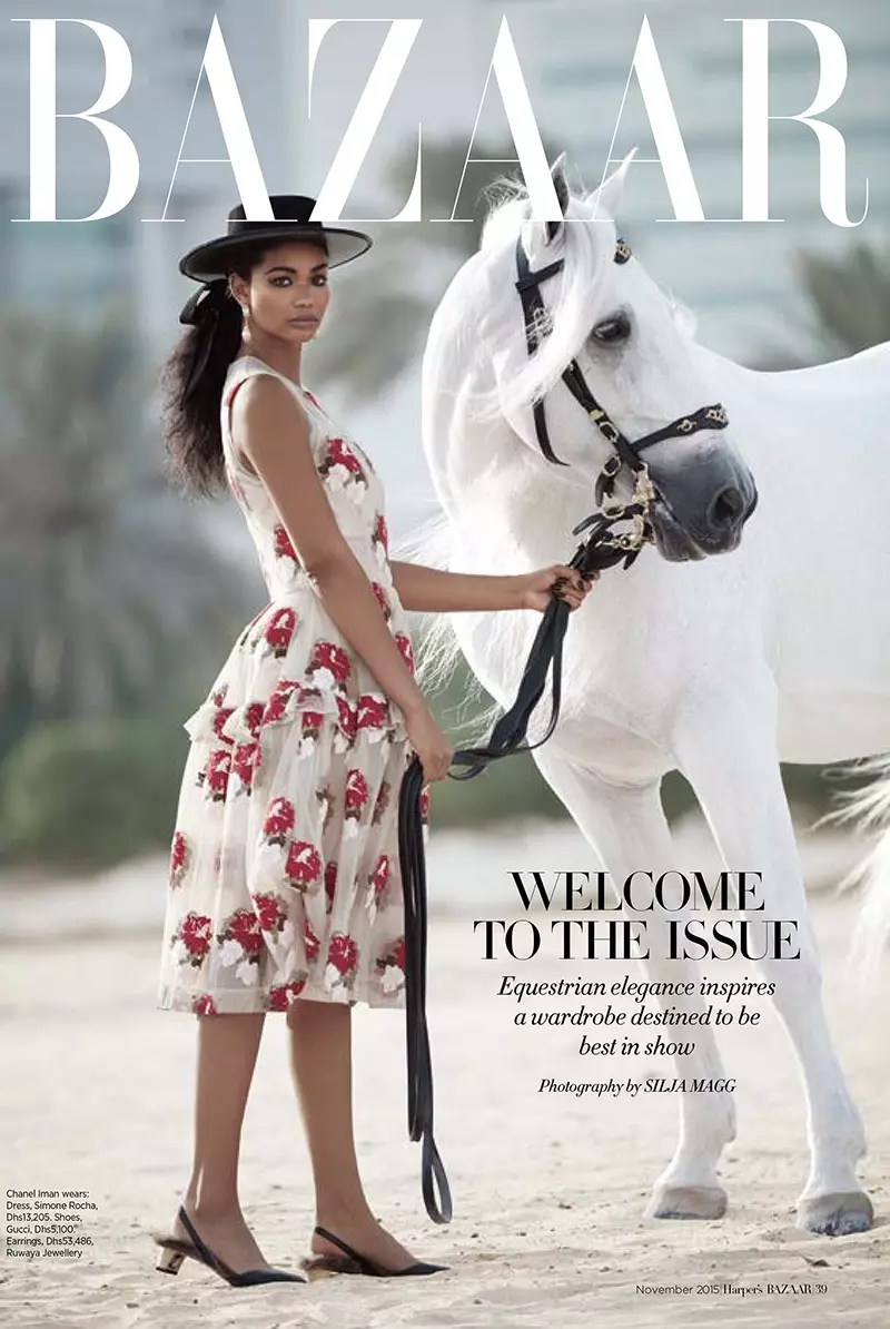 Chanel Iman gbara egwu na mbipụta November nke Harper's Bazaar Arabia