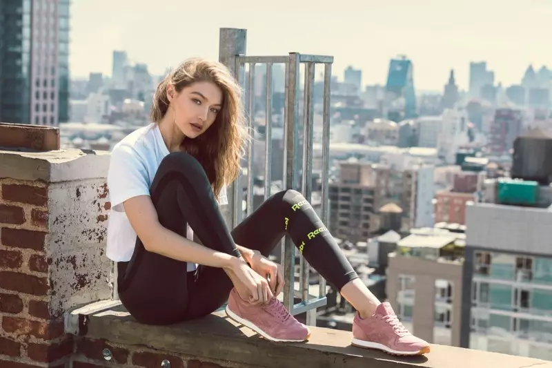 Gigi Hadid kintan'ny Reebok Classic 2017 fanentanana