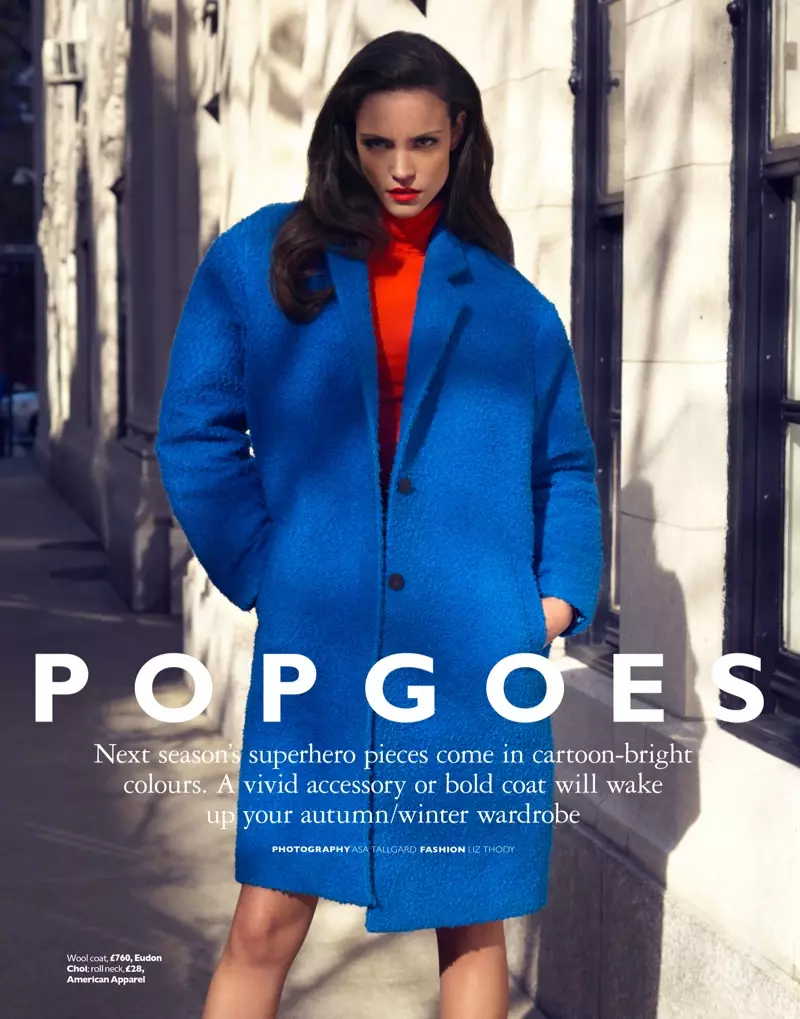 Sofia Resing Models Bright Fall Looks pou Grazia UK pa Asa Tallgard