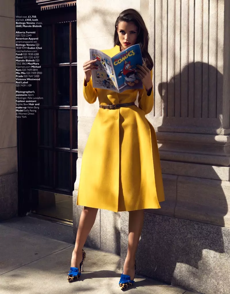 Sofia Resing Models Bright Fall Look for Grazia UK by Asa Tallgard