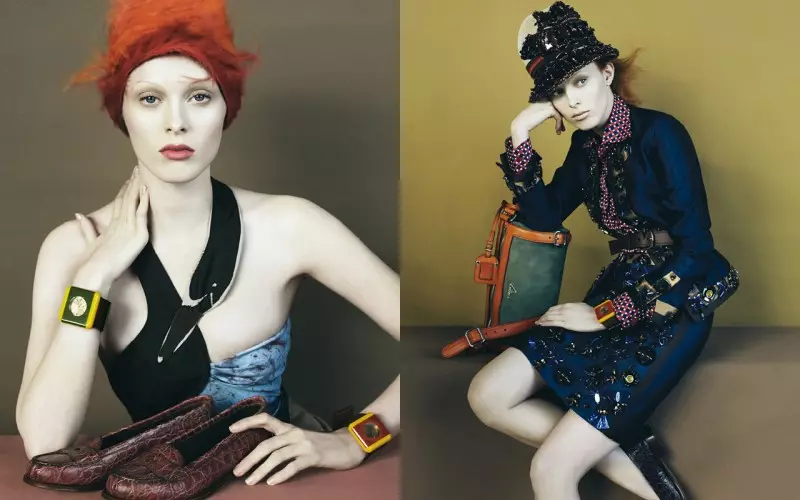 Kampanye Prada Musim Semi/Musim Panas 2005 dengan Karen Elson