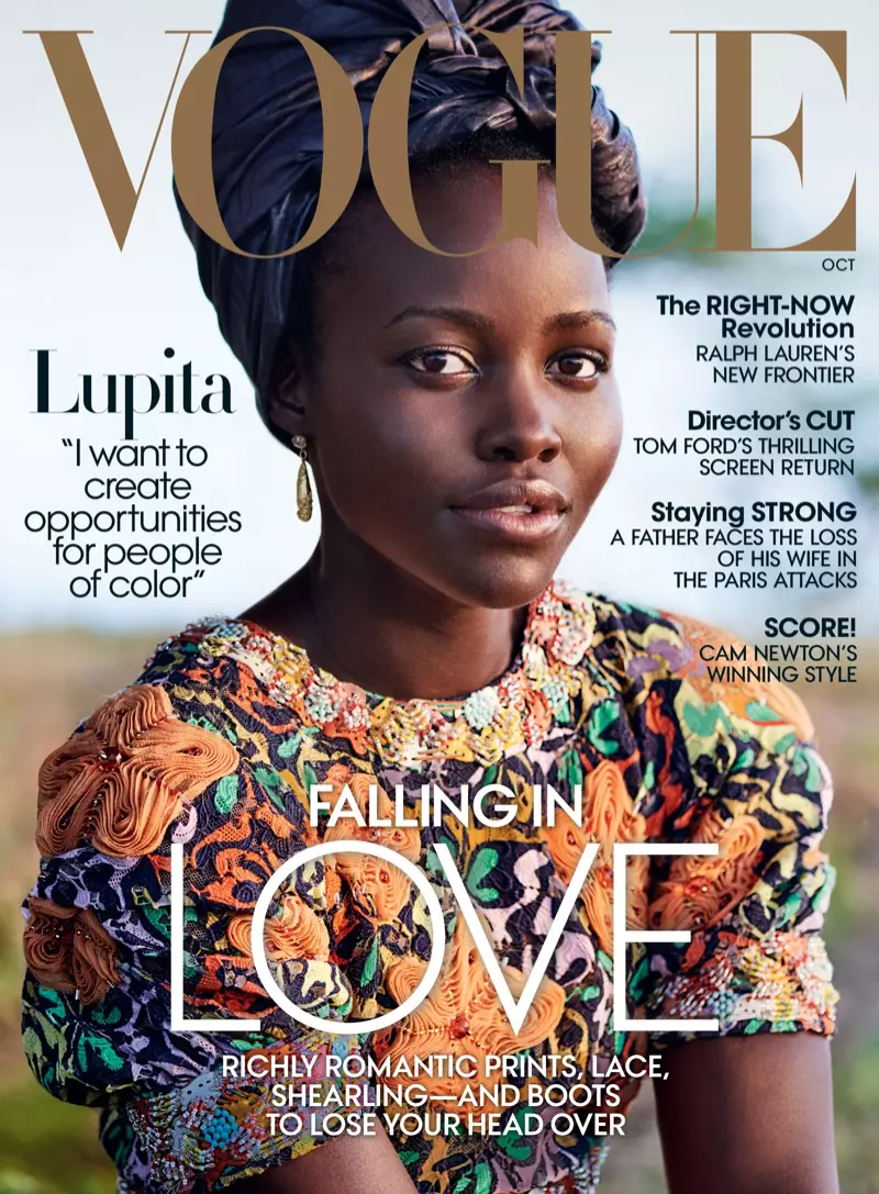 Lupita Nyong'o op Vogue Magazine oktober 2016 Cover