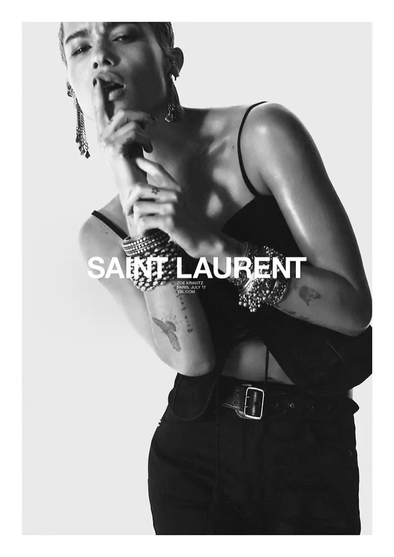 Saint Laurent 聘請女演員 Zoe Kravitz 為其 2018 年春季廣告大片