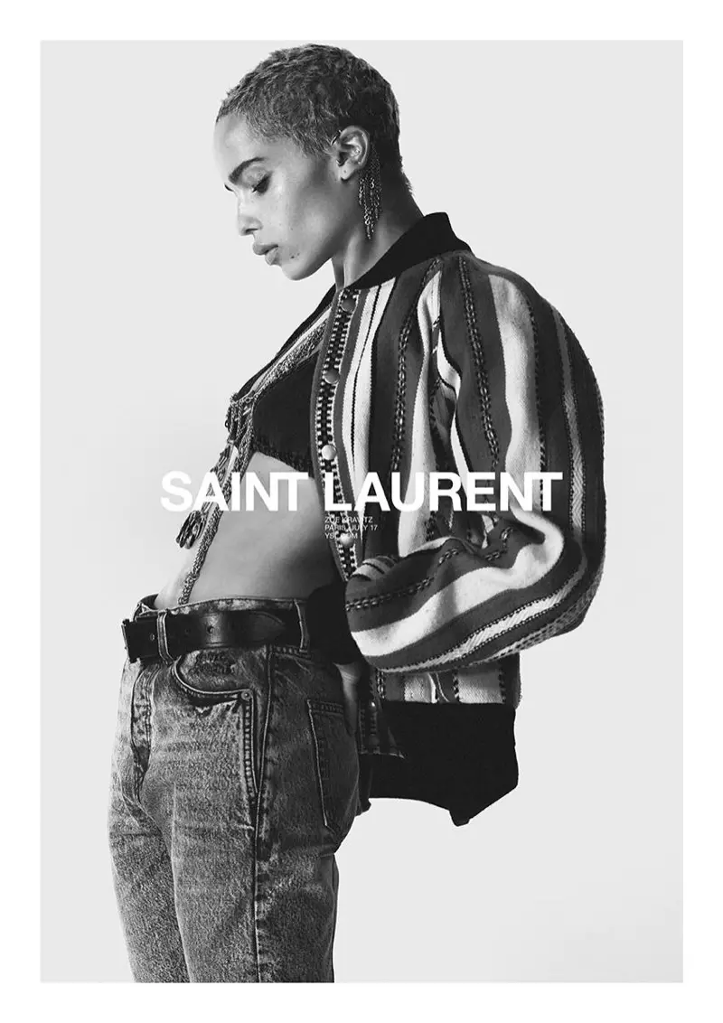 女演員 Zoe Kravitz 擔任 Saint Laurent 2018 年春季廣告大片