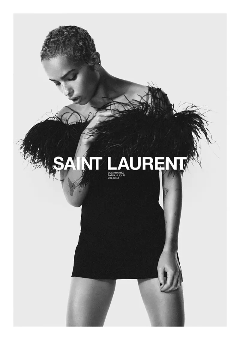 David Sims 為 Saint Laurent 2018 年春季廣告大片拍攝 Zoe Kravitz