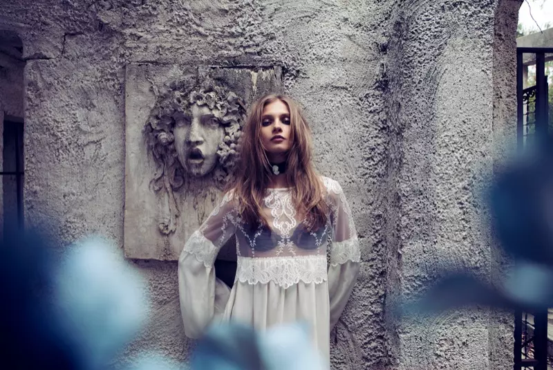 Anna Selezneva Gets Gothic in For Love & Lemons Fall 2013 Ads