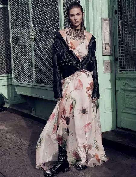 Grace Elizabeth porta vestits amb vora per a Vogue Rússia