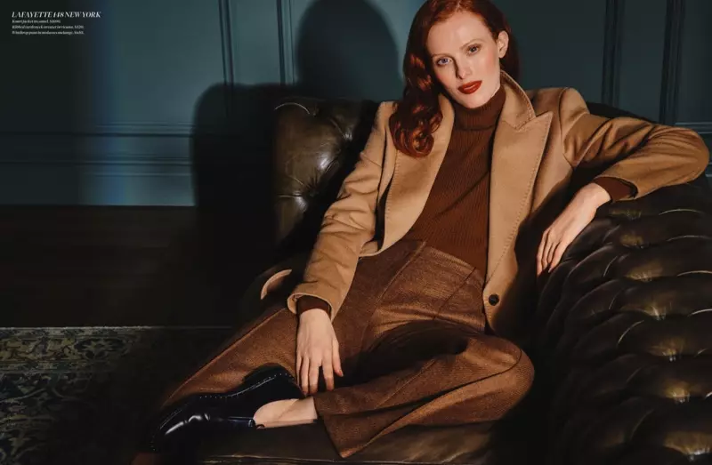 Karen Elson Holt Renfrew Magazine üçün mükəmməl görünüşlər geyinir