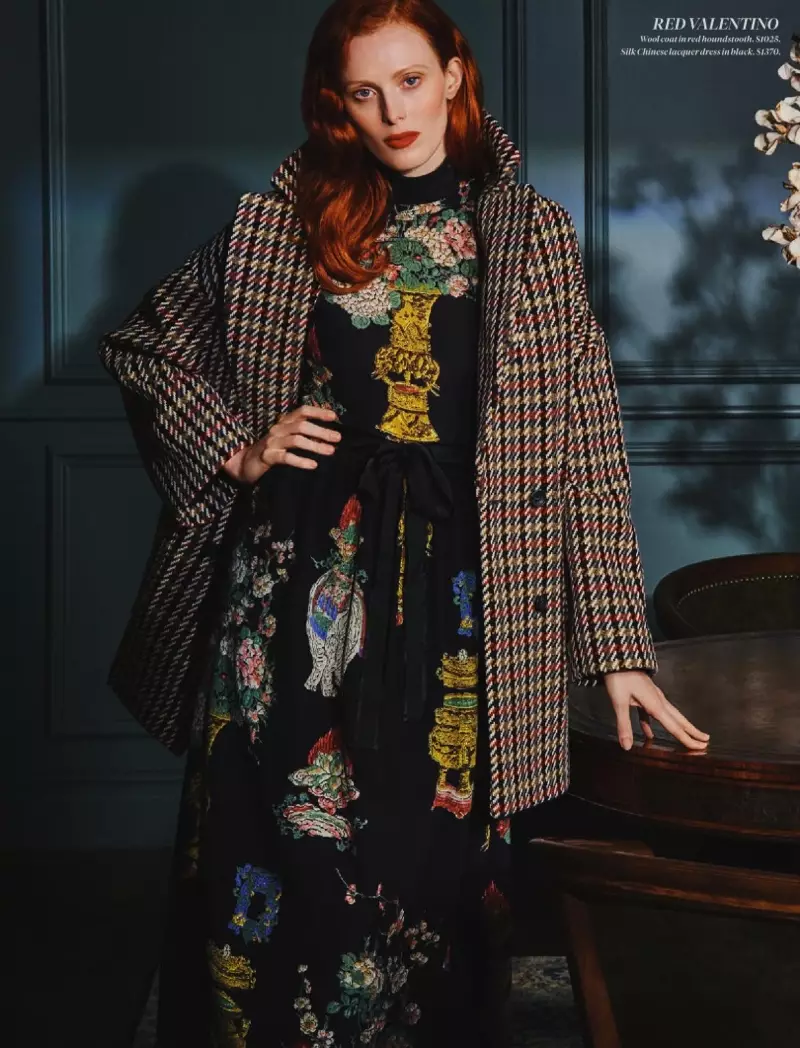 Karen Elson nosi wyrafinowane stylizacje dla magazynu Holt Renfrew