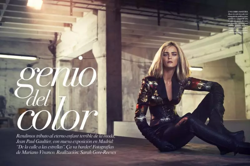 Carmen Kass Dons Jean Paul Gaultier rau Vogue Latin America Lub Cuaj Hli 2012 los ntawm Mariano Vivanco