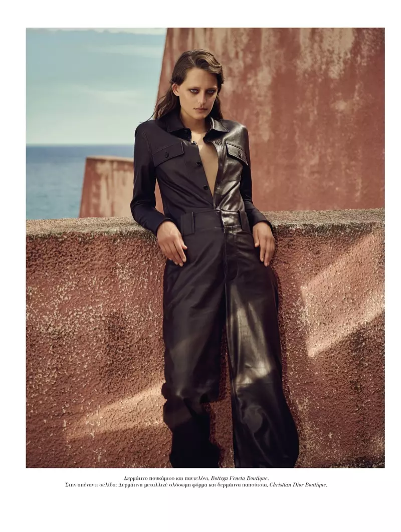 Jip Boxstart Wears Sleek Pre-Fall Looks for Vogue Greece