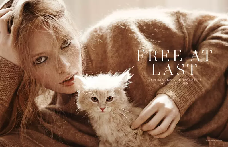 Julia Hafstrom Lounges with Cats in Scandinavia S/S/A/W by Hasse Nielsen