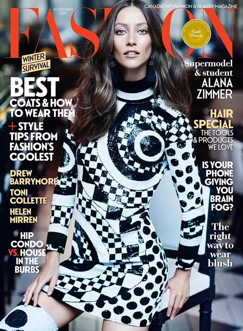 Alana Zimmer kwi FASHION Magazine Novemba 2015 cover