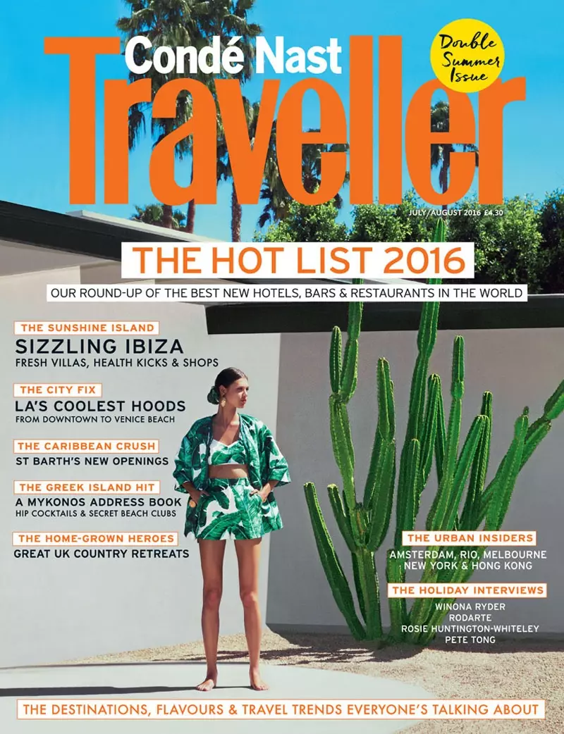 Анаис Пулиот на насловната страница на Conde Nast Traveler јули-август 2016 година