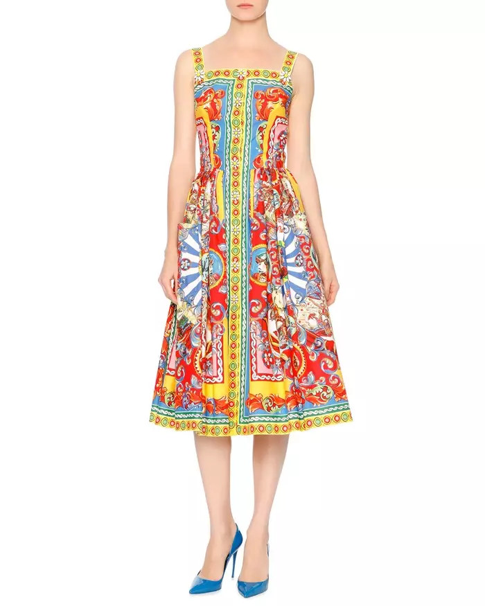 Dolce & Gabbana mouwloze jurk met carettoprint