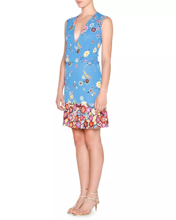 فستان Emilio Pucci أزرق بطبعة زهور