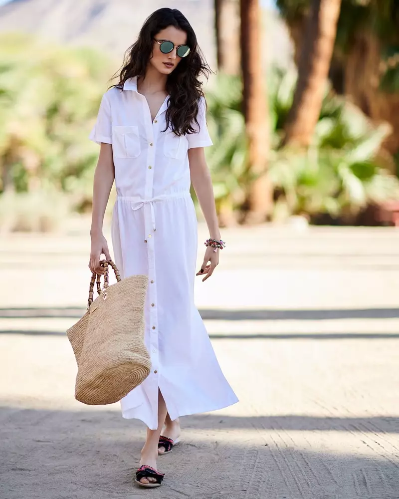 Heidi Klein Maine Maxi Shirtdress Coverup ndi Lamlungu Penapake Ned Round Sunglasses