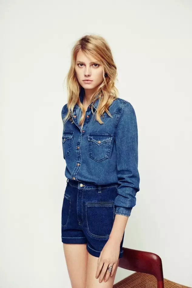 Mango 2015. gada marta lookbook galvenās lomas atveido Sigrid Agren, kas izceļ džinsa izskatu.