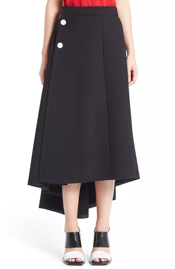 Marni Draped Asymmetrical Crepe Skirt