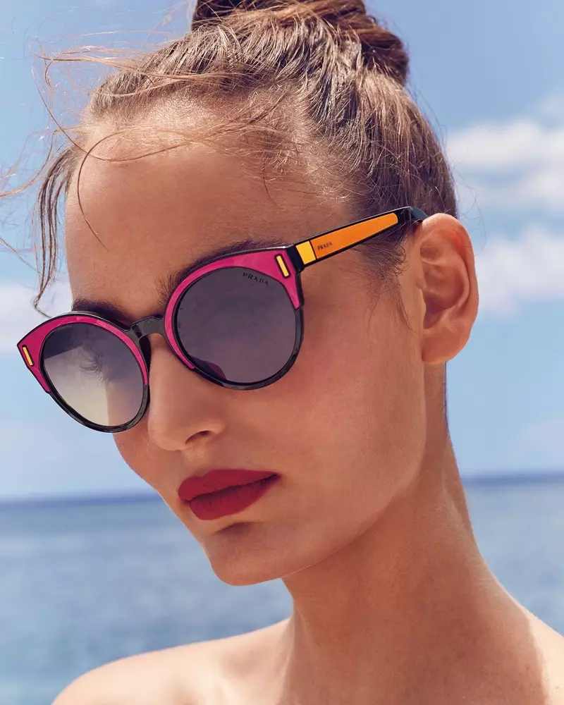 Prada Round Colorblock Mirrored Sunglasses