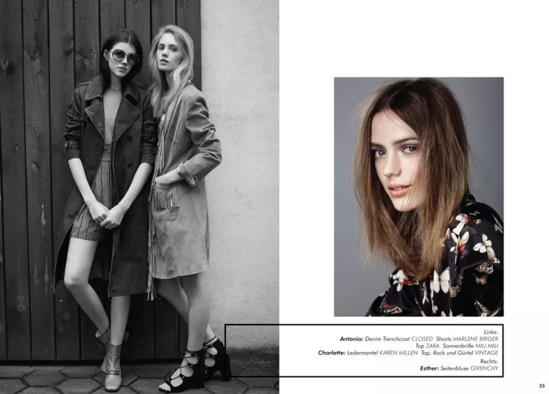 Model Antonia Wesseloh, Charlotte Nolting lan Esther Heesch dipotret dening Julian Niznik kanggo editorial.